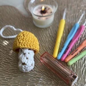 Crochet Mushroom Lip Balm Cover Charm