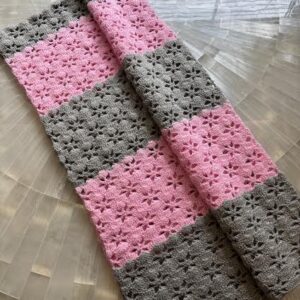 Crochet BubbleGum Floral Stole